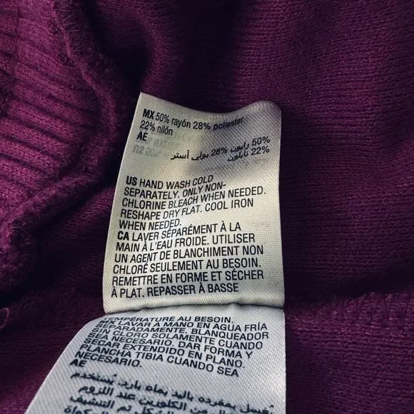 INC Small Flare Knit Sweater Pants Pockets Stretch Autumn Berry Magenta New - Picture 8 of 8